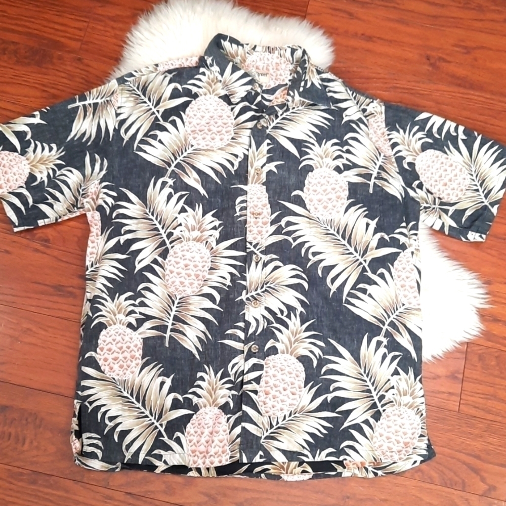 Cooke Street Hawaiin Button Up Collared Mens Shirt